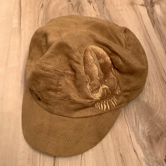Skull brown vegan suede hat - Picture 2 of 7